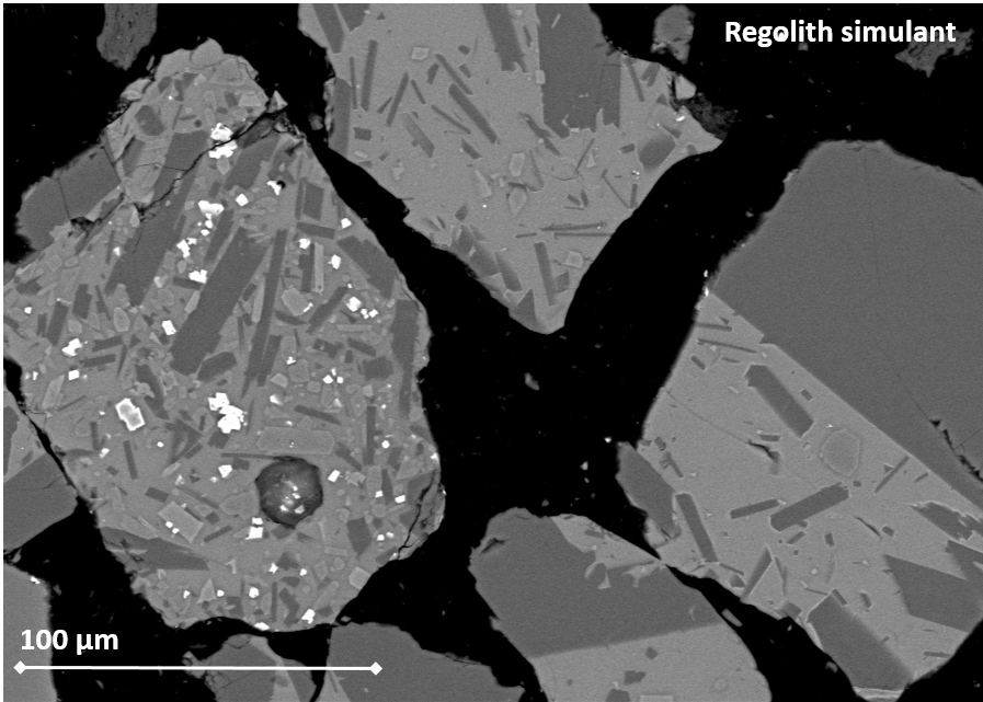 Микроскопическое изображение имитатора лунной пыли